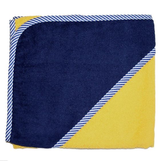 Wörner Asciugamano con cappuccio 80 x 80 cm - Uni Yellow Navy