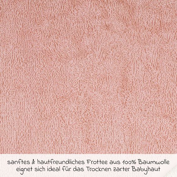 Wörner Asciugamano con cappuccio 80 x 80 cm - tinta unita rosa salmone Erika