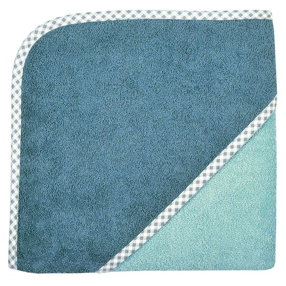 Wörner Kapuzenbadetuch 80 x 80 cm - Uni Rauch Kristallblau