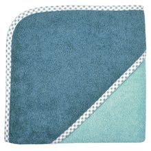 Kapuzenbadetuch 80 x 80 cm - Uni Rauch Kristallblau