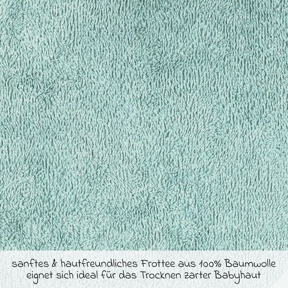 Wörner Kapuzenbadetuch 80 x 80 cm - Uni Rauch Kristallblau