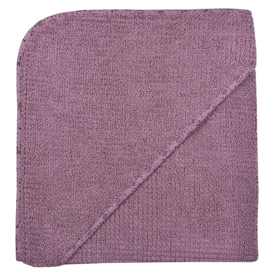 Wörner Hooded bath towel organic cotton 100 x 100 cm - Llama - Mauve