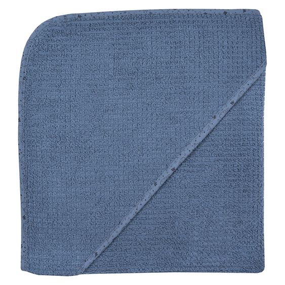 Wörner Kapuzenbadetuch Bio-Baumwolle 100 x 100 cm - Walli - Blau