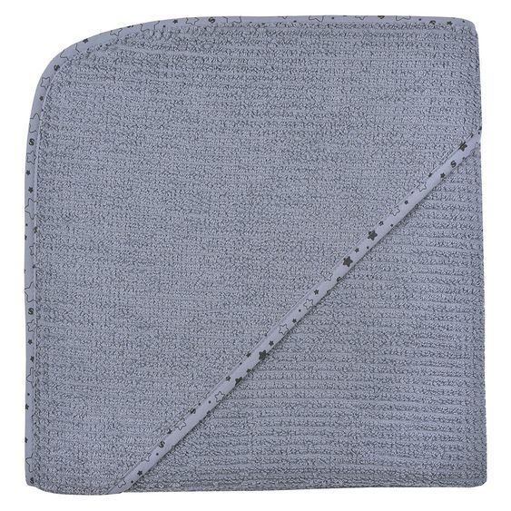 Wörner Kapuzenbadetuch Bio-Baumwolle 100 x 100 cm - Walli - Grau