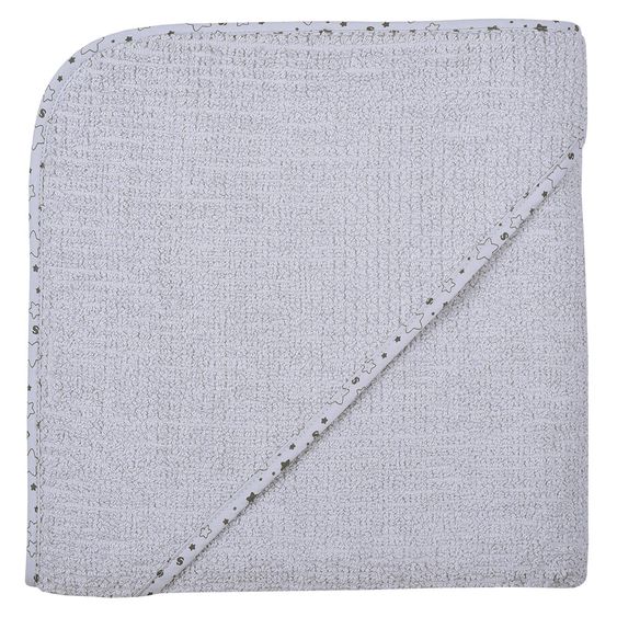 Wörner Kapuzenbadetuch Bio-Baumwolle 100 x 100 cm - Walli - Hellgrau