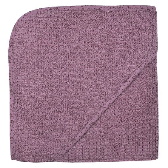 Wörner Hooded bath towel organic cotton 80 x 80 cm - Llama - Mauve