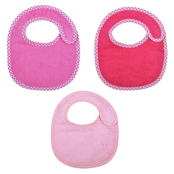 Wörner Klett-Lätzchen 3er Pack - Rosa / Pink