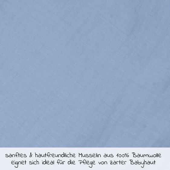 Wörner Mull-Waschtuch 3er Pack 30 x 30 cm - Hellblau Dunkelblau