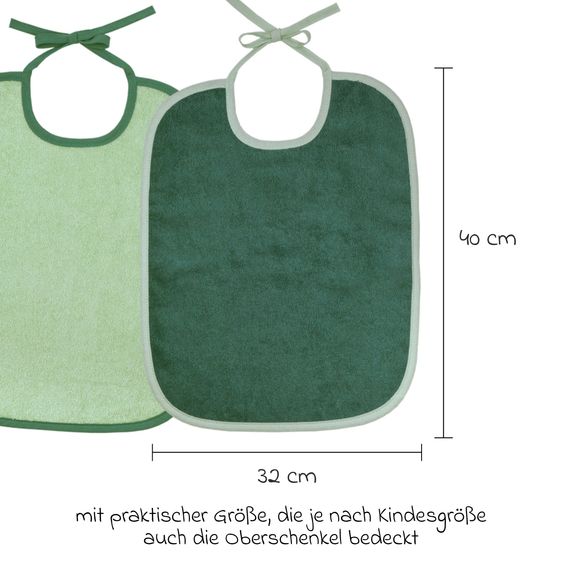 Wörner Riesen-Bindelätzchen 3er Pack 32 x 40 cm - Grün-Grau