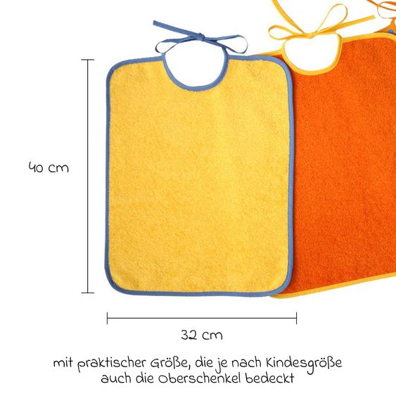 Wörner Riesen-Bindelätzchen 3er Pack - Gelb Orange Blau