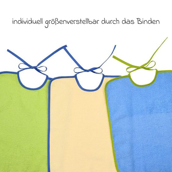 Wörner Riesen-Bindelätzchen 3er Pack -  Grün Gelb Blau