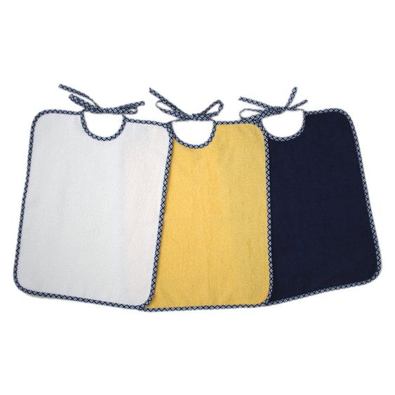 Wörner Riesen-Bindelätzchen 3er Pack - Weiß Blau Gelb