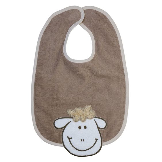 Wörner Bavaglione gigante con velcro 30 x 45 cm - Pecora - Greige Marrone Chiaro