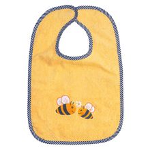 Riesen-Klettlätzchen 30 x 45 cm - Stickerei Bienen - Gelb