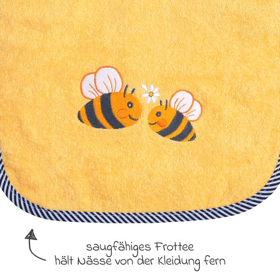 Wörner Riesen-Klettlätzchen 30 x 45 cm - Stickerei Bienen - Gelb