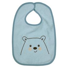 Bavaglino gigante in velcro 30 x 45 cm - Ricamo orso polare - Menta