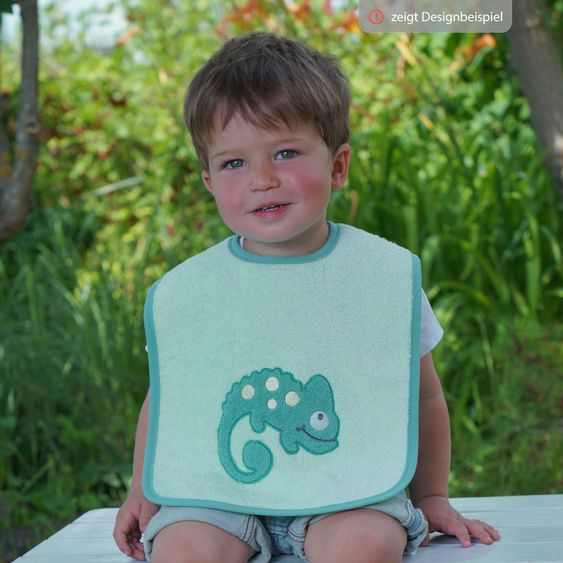 Wörner Bavaglino gigante in velcro 30 x 45 cm - Ricamo orso polare - Menta