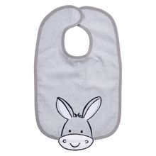 Giant Velcro Bib 30 x 45 cm - Embroidery Donkey - Light Gray