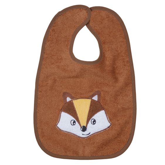 Wörner Riesen-Klettlätzchen 30 x 45 cm - Stickerei Fuchs - Hellbraun