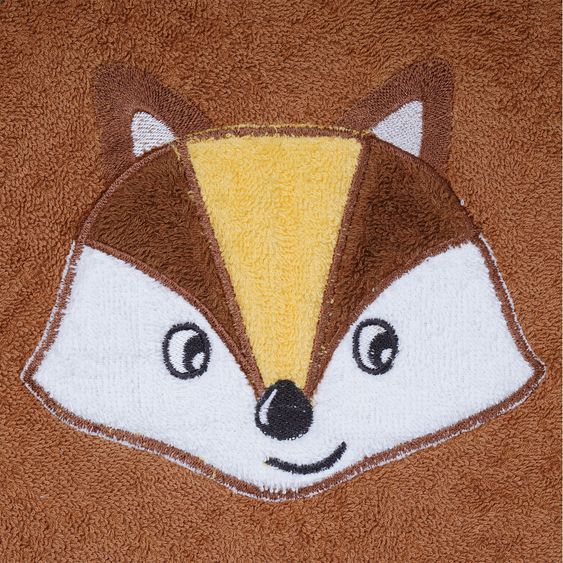 Wörner Riesen-Klettlätzchen 30 x 45 cm - Stickerei Fuchs - Hellbraun