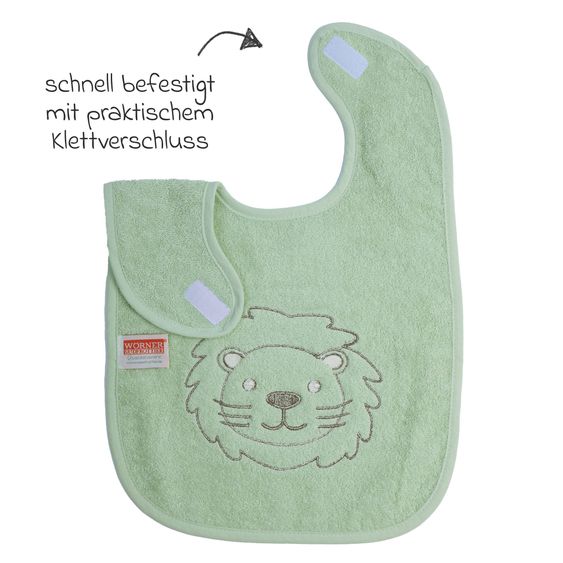 Wörner Giant Velcro Bib 30 x 45 cm - Lion Embroidery - Helloliv