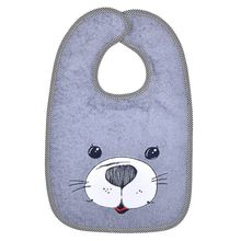 Giant Velcro Bib 30 x 45 cm - Embroidery Seal - Grey Light Grey