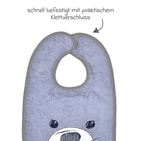 Wörner Giant Velcro Bib 30 x 45 cm - Embroidery Seal - Grey Light Grey