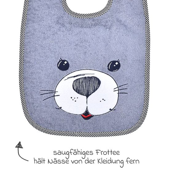 Wörner Giant Velcro Bib 30 x 45 cm - Embroidery Seal - Grey Light Grey