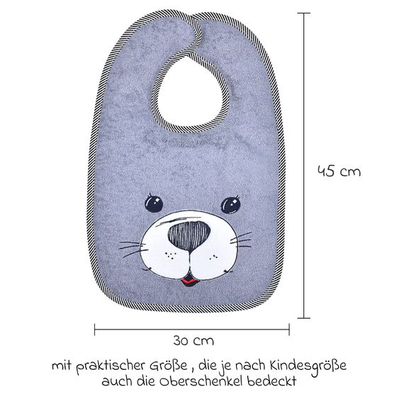 Wörner Giant Velcro Bib 30 x 45 cm - Embroidery Seal - Grey Light Grey