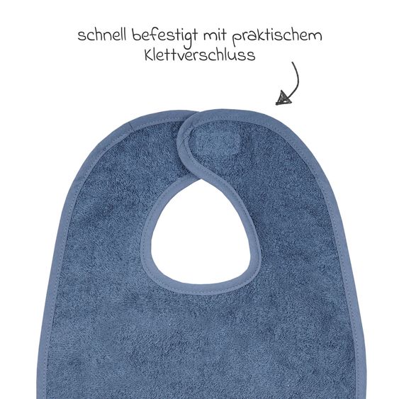 Wörner Riesen-Klettlätzchen 30 x 45 cm - Stickerei Zebra - Dunkelblau