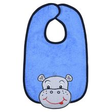 Bavaglino gigante con velcro - Ippopotamo - Blu