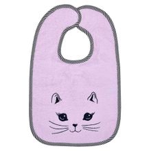 Bavaglino gigante con velcro - Gattino - Rosa