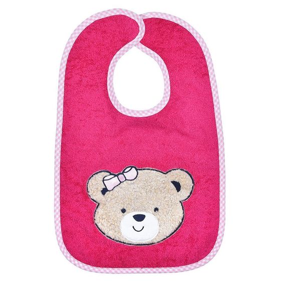 Wörner Giant Velcro Bib - Teddy Head - Berry