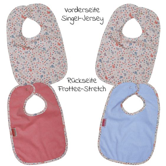 Wörner Riesen-Lätzchen 2er Pack mit Druckknöpfen - Vogel - Sky