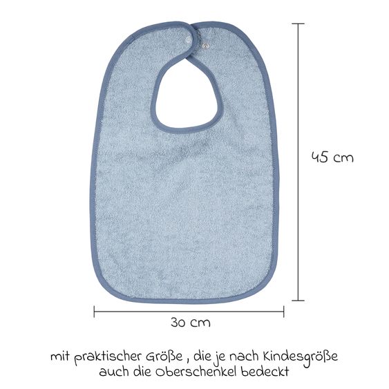 Wörner Riesen-Lätzchen mit Druckknopf 30 x 45 cm - Uni Stahlblau