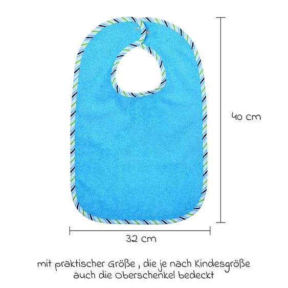 Wörner Giant bib with push button - Aqua