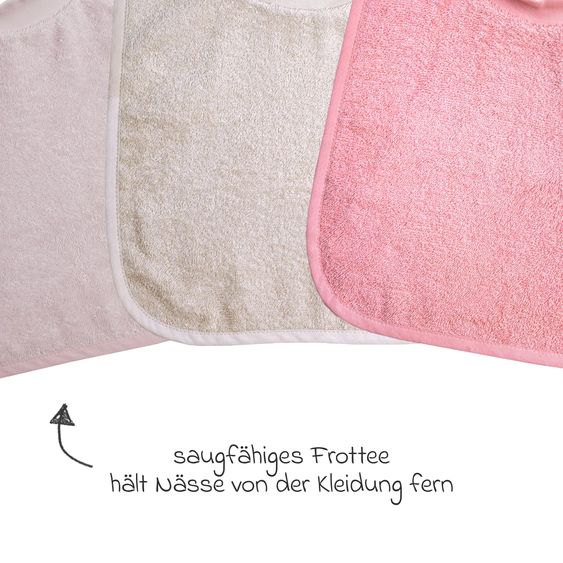 Wörner Riesen-Schlupflätzchen 6er Pack - Rosa Mint Greige