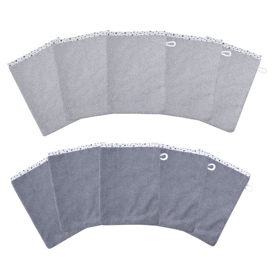 Wörner Wash mitt pack of 10 - Stars - Gray