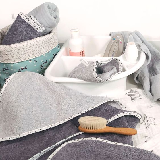 Wörner Wash mitt pack of 10 - Stars - Gray