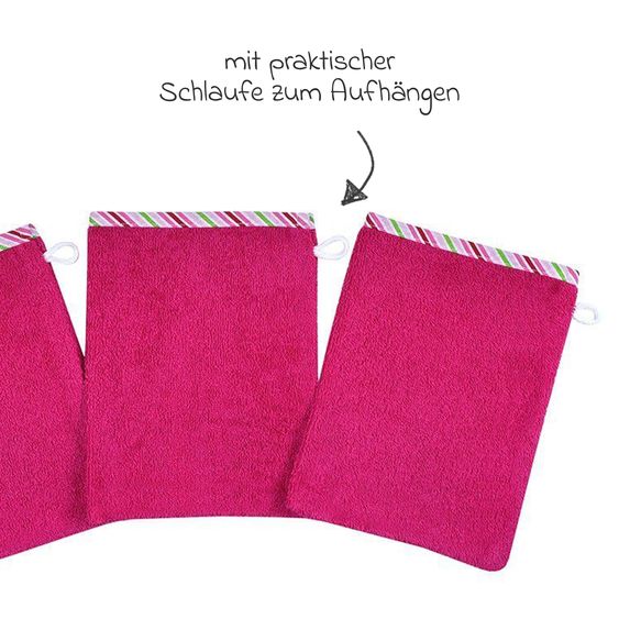 Wörner Waschhandschuh 3er Pack - Beere