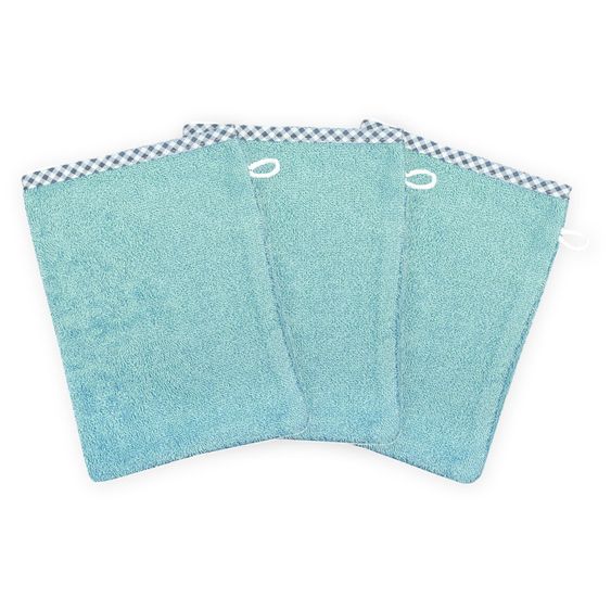 Wörner Waschhandschuh 3er Pack - Kristallblau