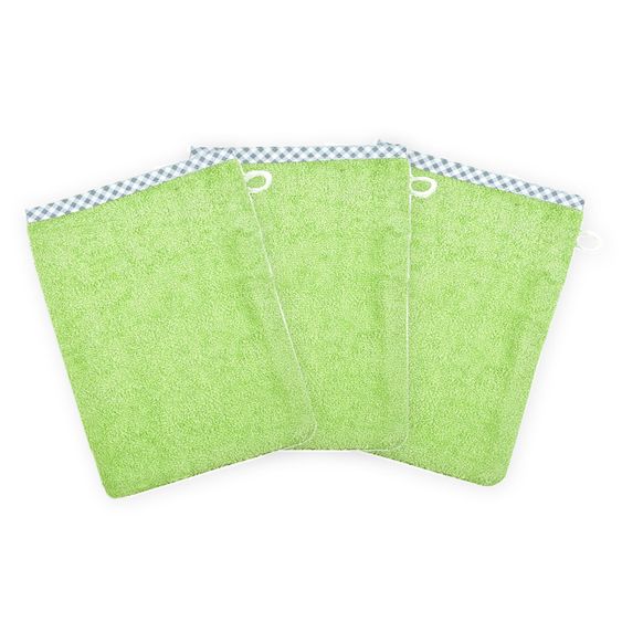 Wörner Waschhandschuh 3er Pack - Uni Opalgrün