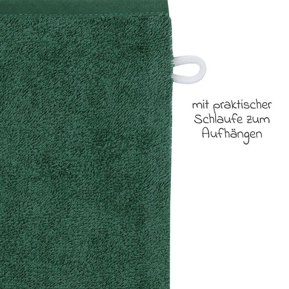 Wörner Guanto di lavaggio in confezione da 3 pezzi - verde pino semplice