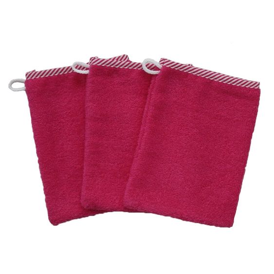 Wörner Waschhandschuh 3er Pack - Uni Pink