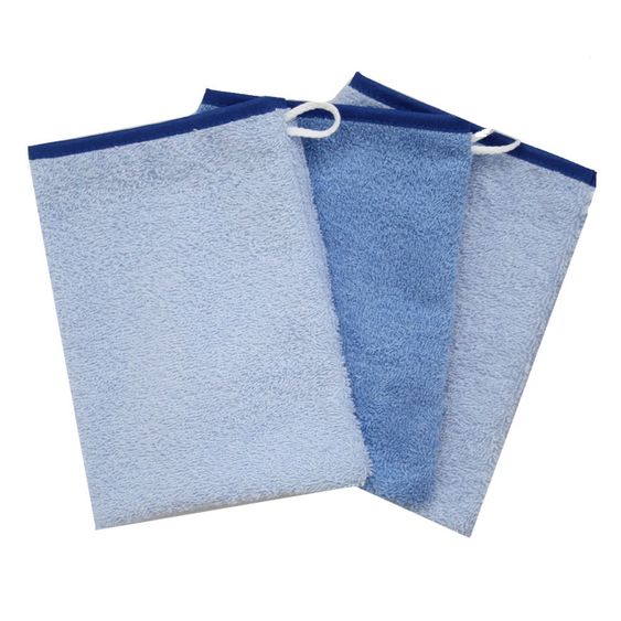 Wörner Waschhandschuh 3er Pack - Uni Sky Ciel