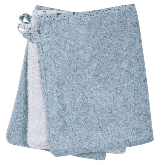 Wörner Waschhandschuh 3er Pack - Wal - Stahlblau