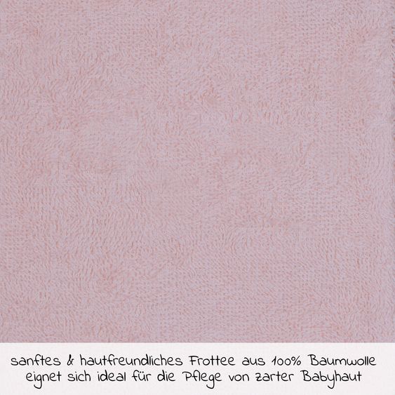 Wörner Waschhandschuh aus Bio-Baumwolle - Stickerei Igel / Schnecke - Rosa