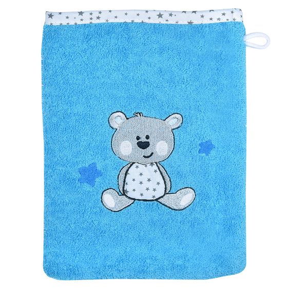 Wörner Waschhandschuh - Bär - Türkis