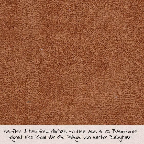 Wörner Waschhandschuh - Stickerei Fuchs - Hellbraun