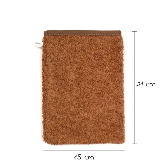 Wörner Waschhandschuh - Stickerei Fuchs - Hellbraun
